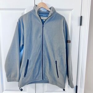 Country Trader Fleece Jacket Women's Medium Full Zip Blue Gray Pockets‎